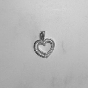 Dije de corazon de doble fila con zircones