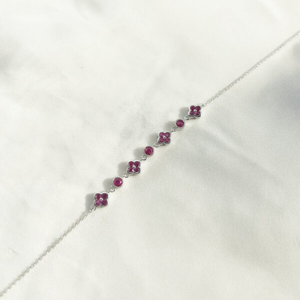 PULSERA CLOVER RODINADA DE ZIRCON DE VARIOS COLORES - Imagen 2