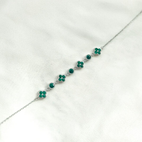 PULSERA CLOVER RODINADA DE ZIRCON DE VARIOS COLORES - Imagen 3