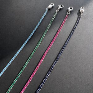 PULSERAS TENNIS RODINADAS CON ZIRCON DE COLORES