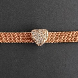 CHARM DE CORAZON BAÑO DE ORO ROSADO