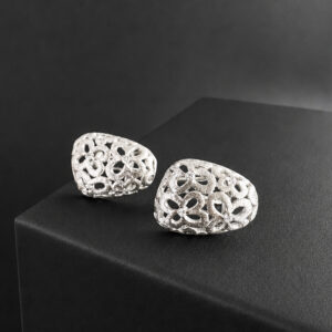 ARETE Y DIJE OVALO GRANDE DE PLATA